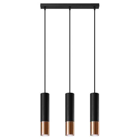 Sollux Lighting Lampa wisząca LOOPEZ 3L czarny/miedź SL.0948