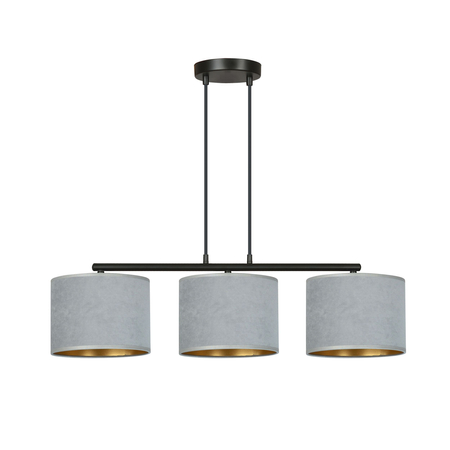 Lampa wisząca HILDE 3 BL GRAY Emibig 1050/3 czarny/chrom