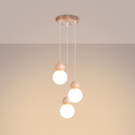 Sollux Lighting Lampa wisząca POMPELMO naturalne drewno SL.0393