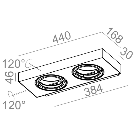 Kinkiet AQForm Sleek 111 x 2 Wall Biały Struktura