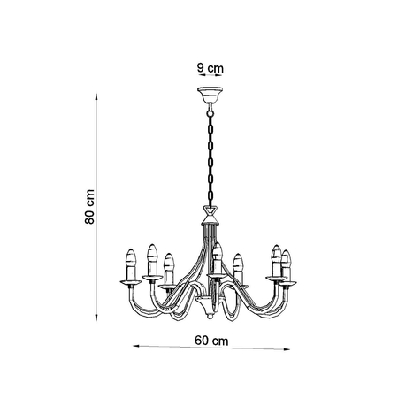 Sollux Lighting Żyrandol MINERWA 7 czarny SL.0219
