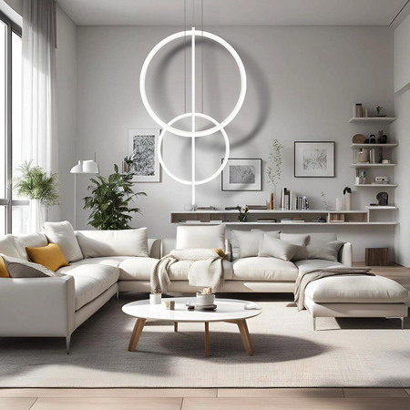 Lampa wisząca Linea No.5 60/40cm biała 3k Dali