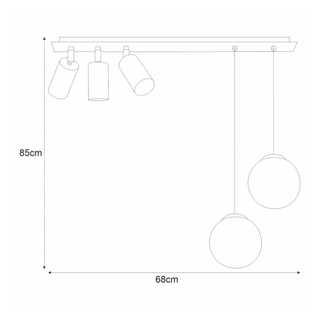 Lampa sufitowa ALBIO Kaja K-4138 biały/czarny