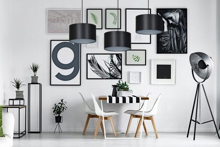 Lampa wisząca ROTO 3 BL BLACK/SILVER Emibig 185/3 czarny/srebrny
