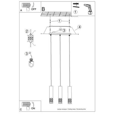 Sollux Lighting Lampa wisząca LIRO 3L biały SL.1693