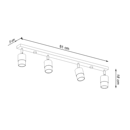 Sollux Lighting Plafon NERO 6 czarny/chrom SL.1068