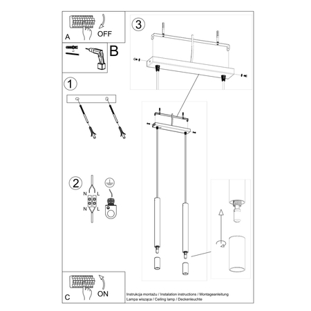 Sollux Lighting Lampa wisząca WEZYR 2 biała SL.0958