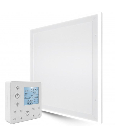 Panel grzewczy Cronos CGL-420 TP GRAFEN sufitowy z ramą LED i termostatem 420W
