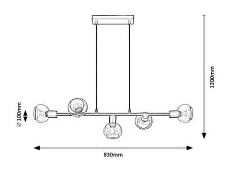 Lampa wisząca Rabalux Sullivan 3297 czarny