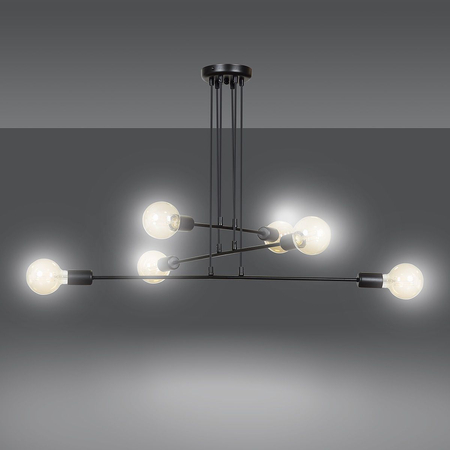 Lampa wisząca MULTIPO 6 BLACK Emibig 696/6 czarny