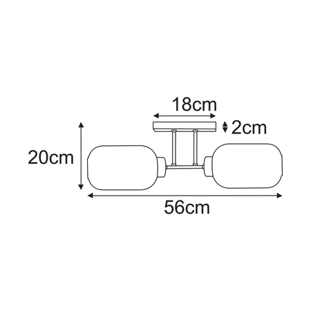 Lampa sufitowa Kaja VILAR K-5733 biały, czarny