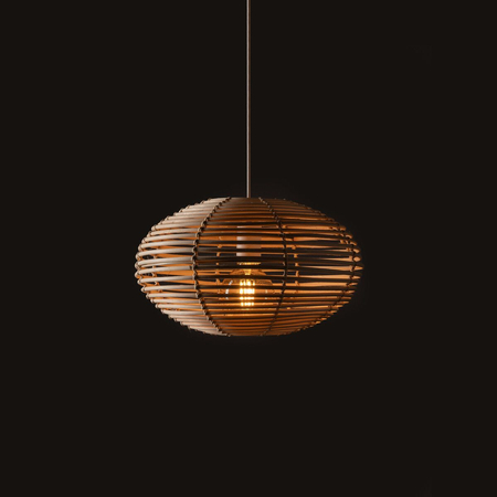 Lampa wisząca Nowodvorski RATTAN S 11153 Naturalne drewno Biały