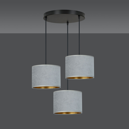 Lampa wisząca HILDE 3 BL PREMIUM GRAY Emibig 1050/3PREM czarny/chrom