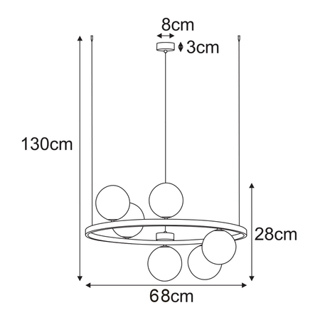 Lampa wisząca Kaja MONZA K-5703 grafitowy, czarny