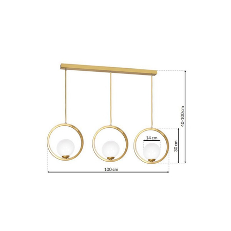 Milagro Lampa wisząca VIENNA 3xE14 MLP5574 Mosiądz