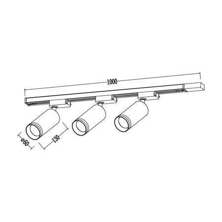 Milagro Zestaw Oprawa Pipe Ring Track Biały 3xGU10 1m ML2084 BIAŁY