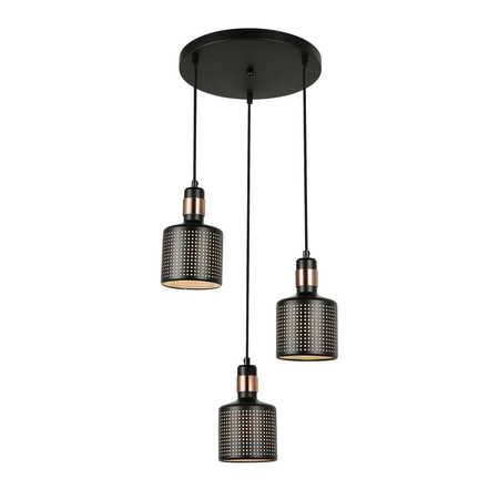 Lampa wisząca Italux Restenza  PND-2439-3-BK Czarny