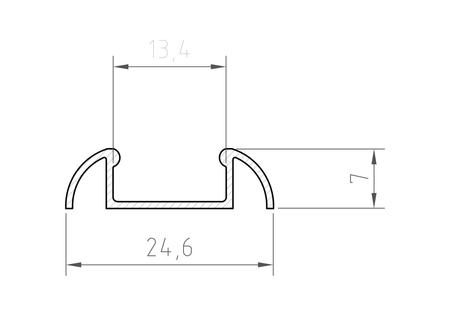 Profil LED Greenie P2-1C2 2m nawierzchniowy czarny lakierowany