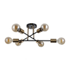 Lampa wisząca Italux PND-4052-6-BL-HBR Czarny mat, mosiądz miodowy