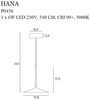 Lampa wisząca Maxlight HANA P0456 czarny/chrom