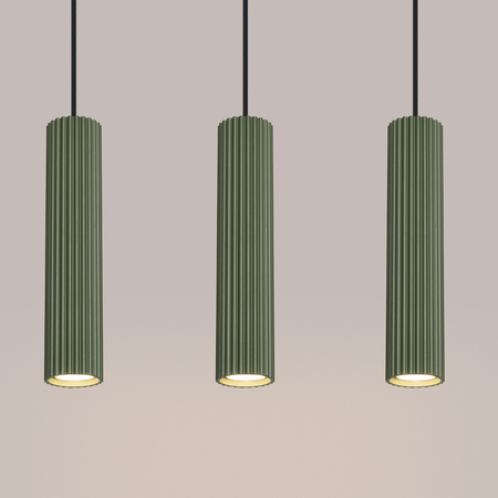 Sollux Lighting Lampa wisząca KARBON 3L zielona oliwka SL.1613