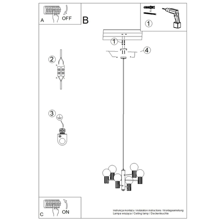 Sollux Lighting Żyrandol HALO 6 beżowy SL.1831