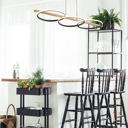 Lampa wisząca Zuma Line MD3913-3-3BWLT ALMERIA LAMPA WISZĄCA CZARNA-DREWNO/BLACK-WOOD