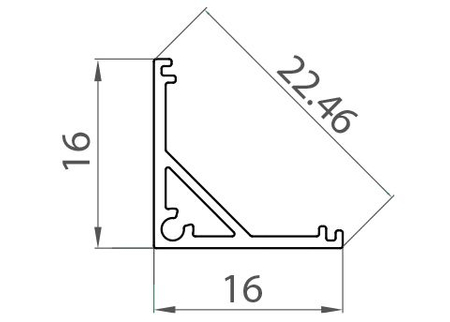 Profil LED Greenie P3-2S 1m narożny srebrny anodowany