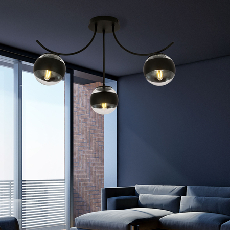 Lampa sufitowa BOSTON 3 BLACK/STRIPE Emibig 1111/3 czarny