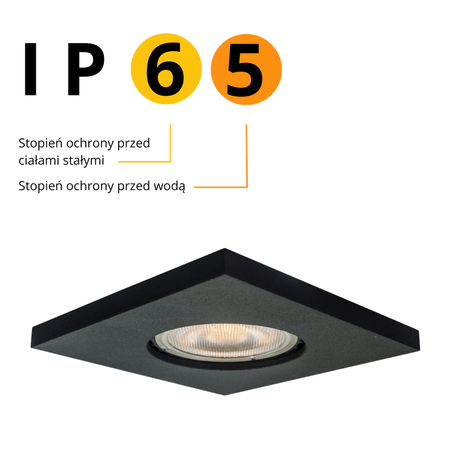 Oczko Lagos kwadratowe 1xGU10 czarna IP65 LP-440/1RS BK square