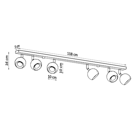 Sollux Lighting Plafon OCULARE 6L czarny SL.0448