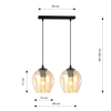 Lampa wisząca ISTAR 2 BL MIODOWY Emibig 677/2 czarny/złoty