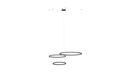 Lampa wisząca HALO PENDANT 120+100+80 CCT BK + REMOTE CONTROL Azzardo AZ5349 czarny