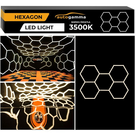 Modułowy system oświetleniowy autogamma HEXAGON LED 297 x 206 cm 3500K aluminium