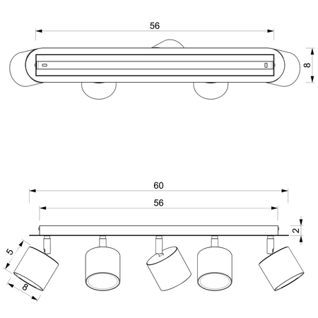 Milagro Lampa sufitowa Dixie 5xGX53 Biały MLP7598 BIAŁY