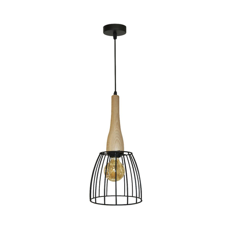 Lampa wisząca TERATA 1 Azzardo AZ2948 matt black / light wood