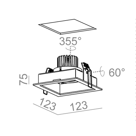 Oprawa podtynkowa AQForm 37979-M930-F1-00-12 SQUARES next 50x1 LED