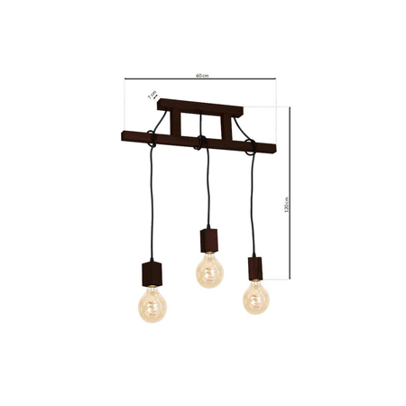 Milagro Lampa Wisząca JACK 3xE27 Orzech MLP4360 Naturalne drewno
