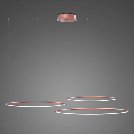 Lampa wisząca Ledowe Okręgi No.3 80cm 4k różowo złota Dali