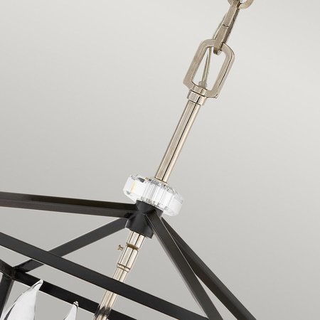 Średnia lampa wisząca / Półplafon Stinson - 4 źródła światła - Czarny / Polerowany nikiel Quintiesse QN-STINSON-4P-M-BK