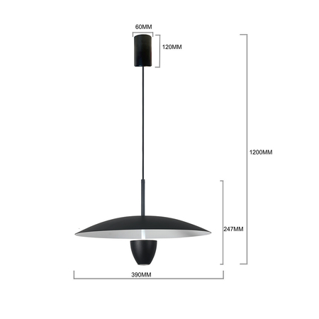 Light Prestige Lampa wisząca Ufo M czarna LED CCT LP-0408/1P M BK