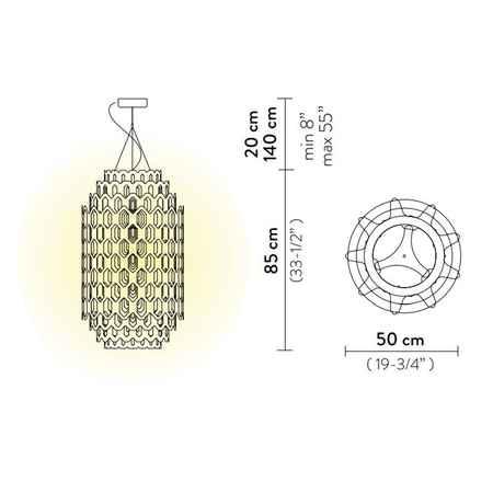Lampa wisząca Slamp CHANTAL - ORANGE M CHNSM00ORG01T00E27EU pomarańczowy