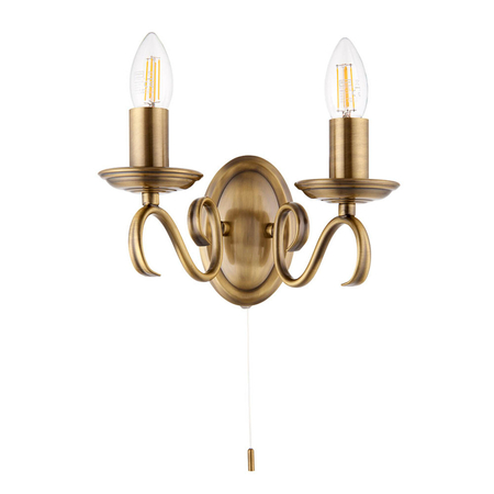 Kinkiet Endon Lighting Bernice 2030-2AN mosiądz