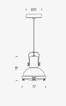 Lampa wisząca Nemo PRPFDW51 Projecteur 165 Niebieska