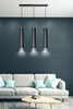 Lampa wisząca KIBO 3 BL/CHROME Emibig 643/3 czarny/chrom