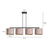 Lampa wisząca HILDE 4 BL ROSE Emibig 1053/4 różowy