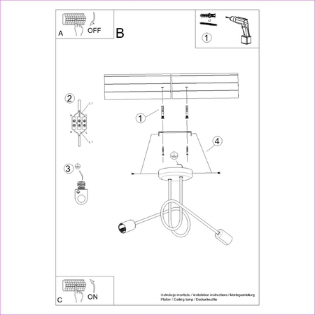 Sollux Lighting Żyrandol LOOP 2 biały SL.1471