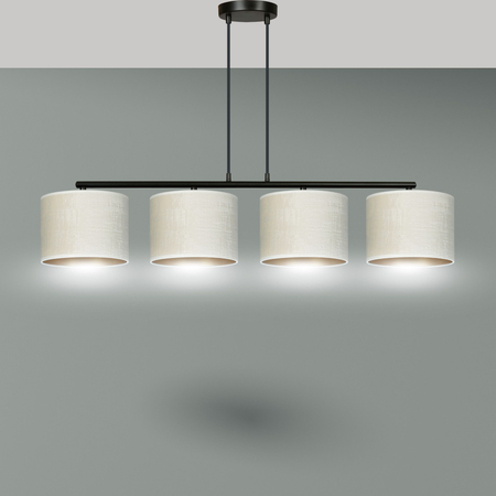 Lampa wisząca HILDE 4 BL WHITE Emibig 1052/4 biały/czarny