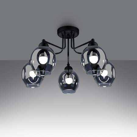 Sollux Lighting Żyrandol FILLAN 5 czarny SL.1145