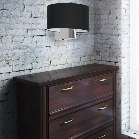 Milagro Kinkiet CASINO BLACK/CHROME 1xE27 ML6377 Czerń / Chrom